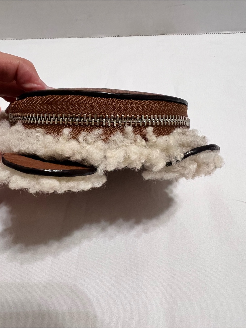 Extremely Rare Coach F64710  Teddy Bear Leather and Shearling Coin Purse - Picture 9 of 16